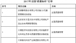 工信部发布！东方雨虹荣登2017年全国“质量标杆”名单榜