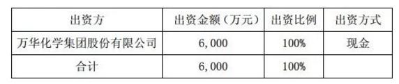 万华化学拟6千万设立采购公司