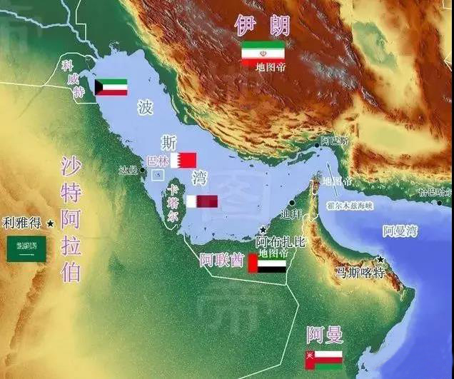 (波斯湾地形图.