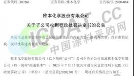 罚款28万！这家化工上市企业子公司被处罚！