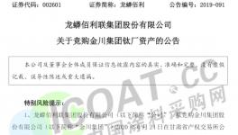 挂牌6.44亿，龙蟒佰利竞购龙头钛厂！