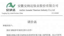 爆发！安纳达、龙佰、东佳等十几家钛白粉企业集体行动！