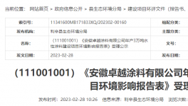 投资1500万！3万吨/年水性涂料项目公示！