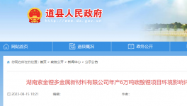 60000吨/年碳酸锂项目正在公示！