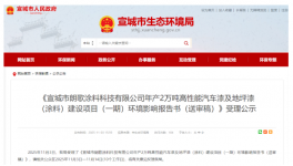 投资60000万元!朗歌涂料新建年产2万吨高性能汽车漆及地