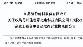 加码核心供应！凯伦股份增持佳智彩18%股权