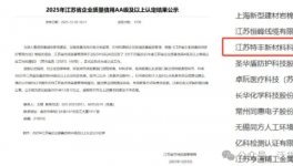 喜报！江苏特丰新材料钛白粉龙头再获殊荣！